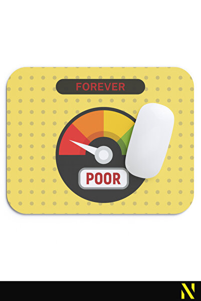 nilizma Forever Poor цветна подложка за мишка с мотиви - 23 cm x 19 cm - подложка за мишка с неплъзгаща се основа за дома и офиса