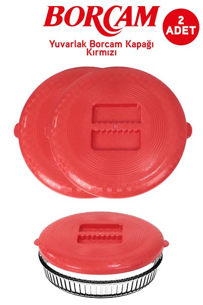 İronika İronika Plastic Round Pyrex Cover Red 2 Pieces