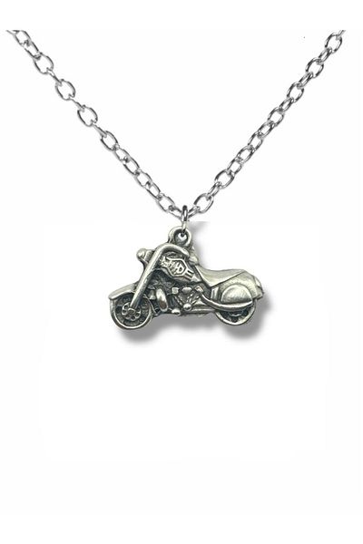 Herşey Nota Motorcycle Figured Necklace – Silver Color Biker Style Unisex Chain Jewelry