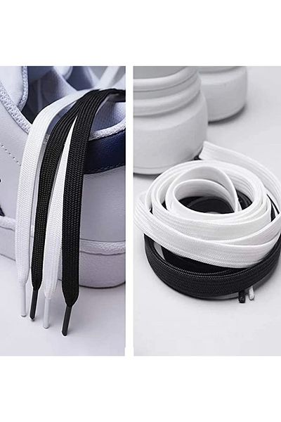 AiryFooT Shoelaces 150 cm Flat Sports Shoelaces Black 1 Pair