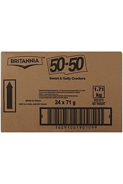 Britannia 50-50 بسكويت حلو ومالح، 24 × 71 جم
