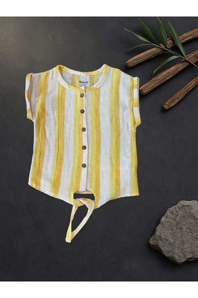 Rhythm Clothing Miniworld Stripe Pattern, Full Cotton, Muslin Fabric, Shorts Girl's Bottom-Top Set