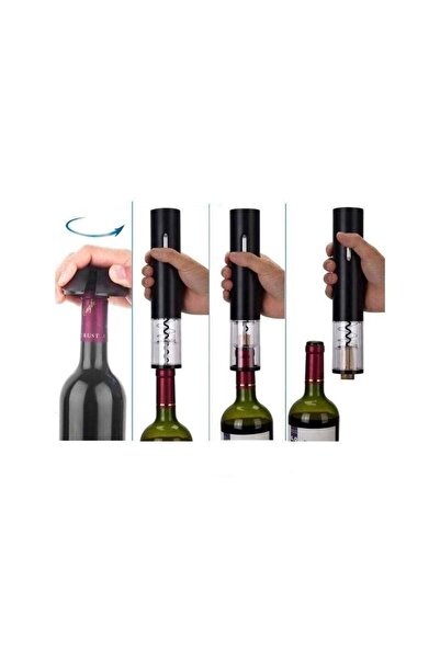 SIKS ® electric corkscrew, with foil cutting accessory, black