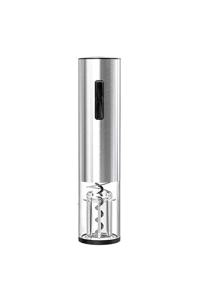 SIKS Electric Corkscrew With Foil Cutter Accessory, Rechargeable, Stainless Steel, Gray