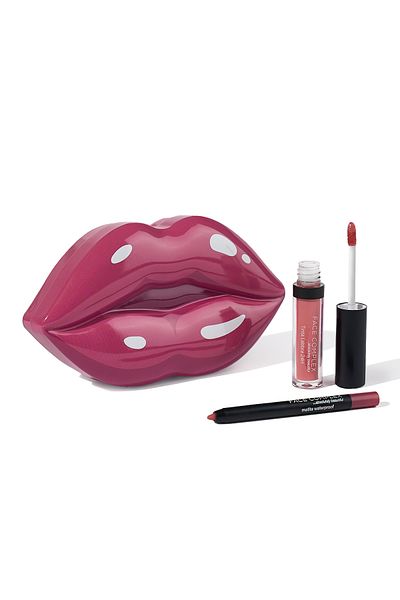 FACE COMPLEX Lip Set Tin 24h Tint Pencil, Set Cadou Ruj Lichid Creion Buze Rezistent La Apă 24h, Nr.05 - Italia