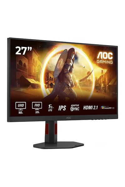 Aoc AOC 27" UHD Gaming Monitor, Fast IPS, 320Hz, 1ms, HDMI/DP, Pivot, Black/Red