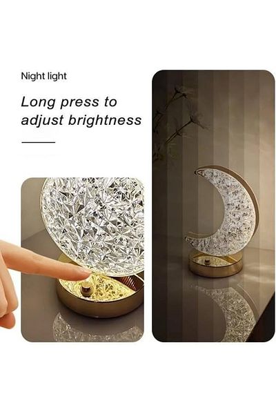 Generic Creative Moon Table Lamp – 3D Printed LED Night Light with Touch Control for Bedroom & Décor