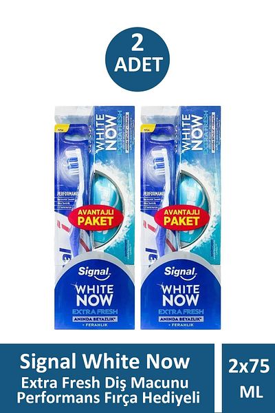 Signal White Now Extra Fresh Toothpaste 75 ml + Performance Brush 2 Pieces with Gift