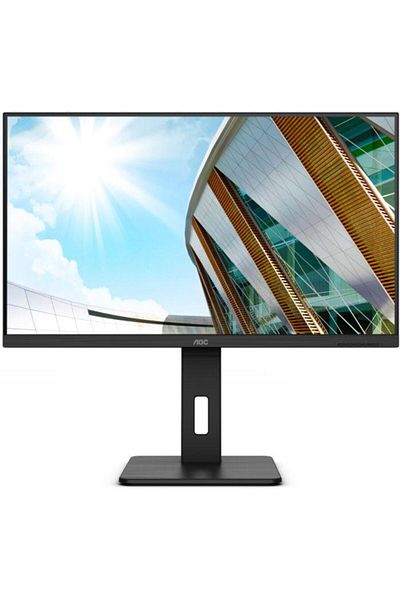 Aoc Monitor LED UHD de 31,5", panou VA, HDMI/DP, pivotant, difuzoare, antireflex, negru