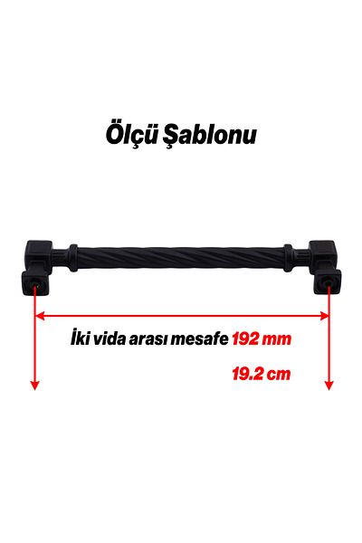 Badem10 Mâner din metal negru mat din Birmania 192 mm 19,2 cm Sertar de mobilier Dulap de bucătărie Dulap Mânere moderne de acoperire