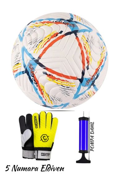 Janissary Size 5 Glove + Soccer Ball with World Cup Design Stitched (Number 5 Glove)