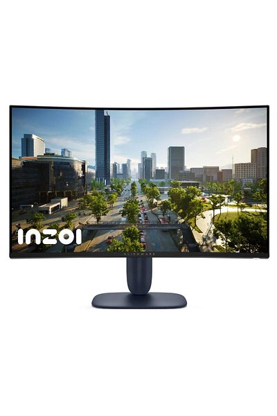 Dell Monitor de gaming curbat Dell Alienware de 31,5", WQHD, 180Hz, 1ms, HDMI și DisplayPort - Negru