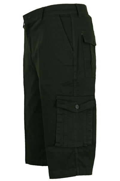 Modarar Men's Linen Capri Cargo Pocket Bermuda Regular Rar01353