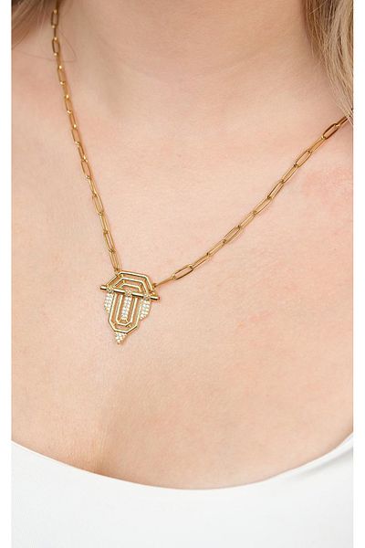 Jack Ferrero Gold Steel Women's Necklace (316L Steel)