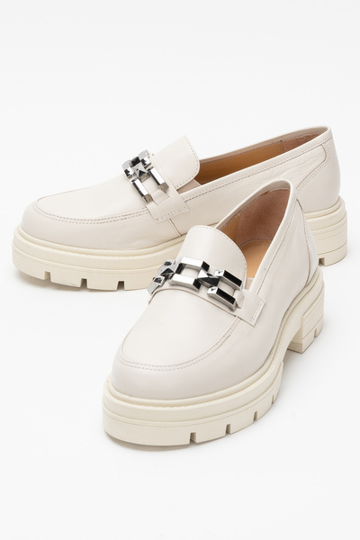 Dericlub DERİCLUB Жіночі лофери на товстій підошві з пряжкою BR 44282 БЕЖ