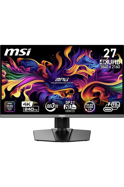 MSI MSI MPG 26.5" Gaming Monitor QD-OLED, UHD, 240Hz, 0.03ms, Pivot, HDMI/DP, Black