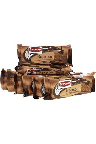 Britannia بسكويت كريمة بوربون ١٠٠ غرام، عبوة من ٨ قطع، ١.٠ قطعة