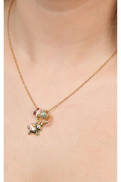 Jack Ferrero Gold Steel Women's Necklace (316L Steel)