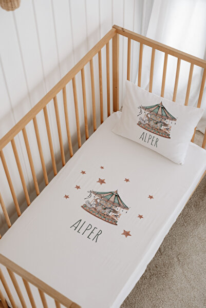 Messido %100 Pamuk Saten Kişiye Özel İsimli Park Yatak Nevresim Takımı 70x120 cm