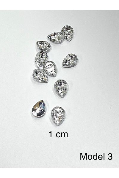 karantuhafiye Blouse Button / Plastic Stone Appearance Top Hole Button / 2917 / 10 Pieces / Model 3