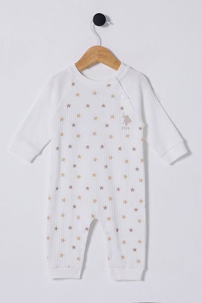 Ugly Duck 03-18 Ay Polo Baby Boy White Star Jumpsuit - White