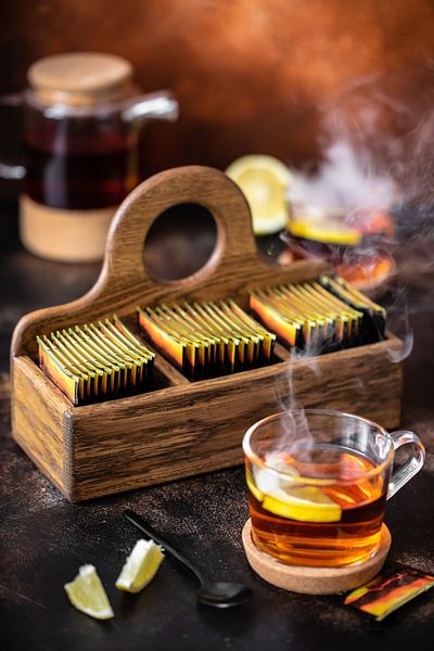 Esci Design Wooden Tea Bag Stand - Tea Bag Box - Multi-Purpose Organizer - Storage Box - Makeup Organizer