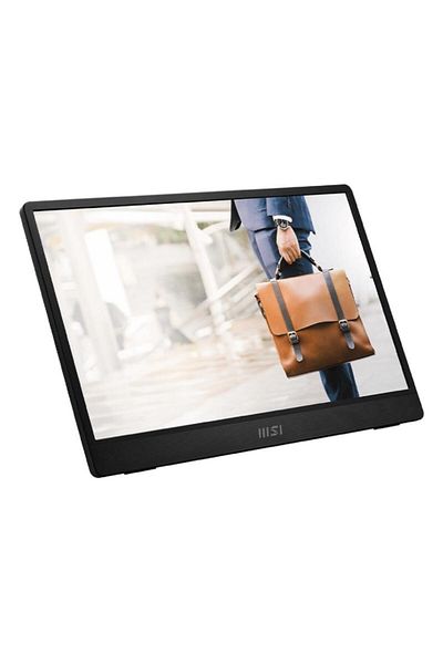 MSI Monitor LED IPS Full HD portabil MSI PRO MP161 E2 de 15,6", MiniHDMI, USB-C, difuzoare, negru