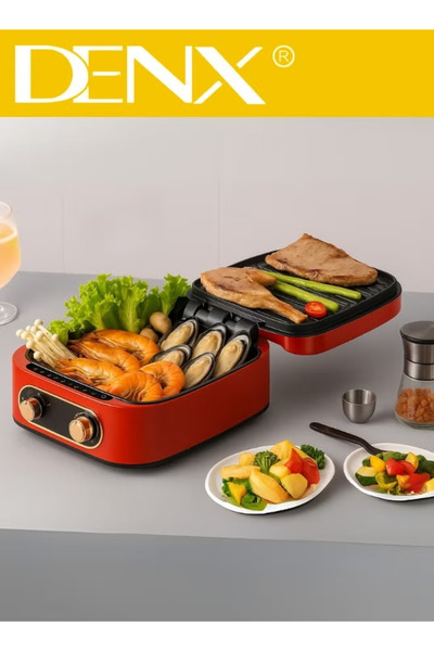 Denx Electric Cooking Pot – 3-in-1 Multi-Functional Electric Cooker and Grill – 1800W , 2.5L Capacity