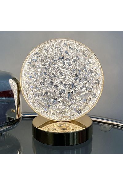 Generic Creative Round Table Lamp – 3D Printed LED Touch Night Light for Bedroom, Desk & Ambient Décor
