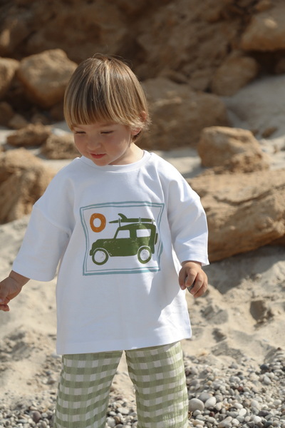 DoDo'S Baby Caravan Printed Cotton Girl, Boy Baby, Children Oversize T-Shirt – Breathable 100% Cotton Fabric