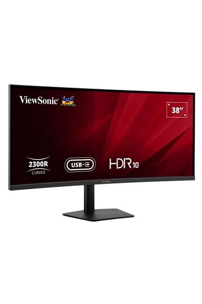 ViewSonic Monitor LED curbat de 37,5", IPS WQHD+, 75Hz, HDMI/DP, difuzoare integrate, negru