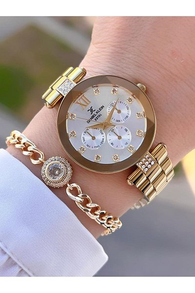 Daniel Klein Steel Cord 30 Mt Water Resistant Women Wrist Watch+Bracelet Byn.10728.M2