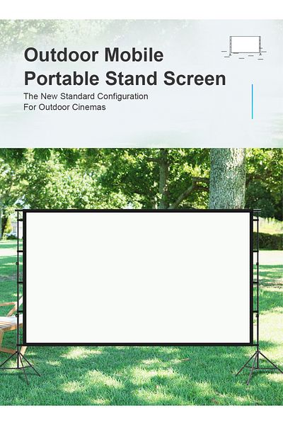 FlashHawk 100 inch 16:9 Portable Projector Screen with 2M High Tripod Stands for Outdoor or Indoor