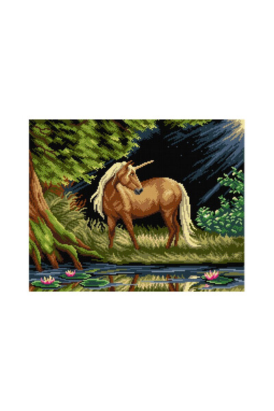 Orchidea Tapiserie imprimată Unicorn în coș 3066 40*50 cm