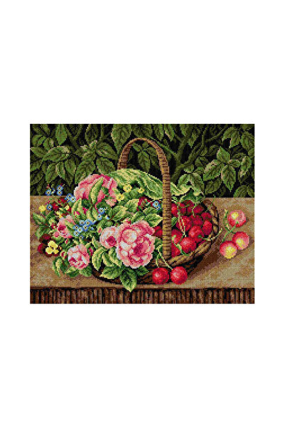Orchidea Tapiserie imprimată Fructe și flori în coș 2263 40*50 cm