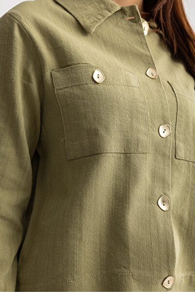 Suede Style 5757 - Stylish Comfortable Linen Shirt-Skirt Women's Set