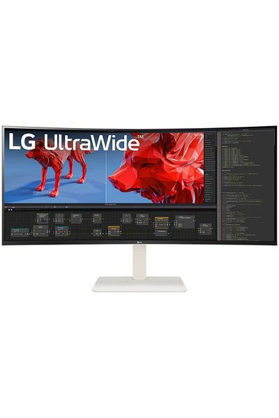 LG Monitor UltraWide curbat de 37,5", IPS, rezoluție 3840x1600, 144Hz, 1ms, HDR 600, FreeSync, alb
