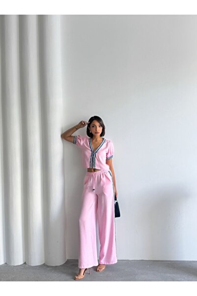 Moday Γυναικείο καλοκαιρινό ροζ τζιν πουκάμισο με λεπτομέρεια κεντημένο μπουφάν 11D-2338