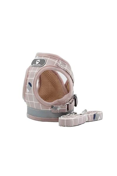 SIKS Harness And Leash Set For Dogs And Cats, Padded Vest, Breathable Material, Size M, Pink
