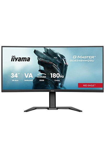 IIYAMA 34" Curved Gaming Monitor, 180Hz, UWQHD, VA LED, HDMI/DP, 0.4ms Respon...