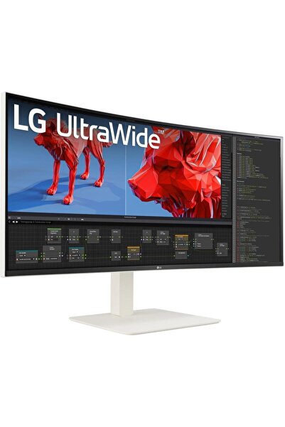 LG 37.5" Curved UltraWide Monitor, IPS, 3840x1600, 144Hz, 1ms, HDR 600, FreeSync, White
