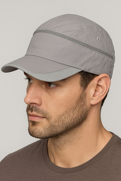 CosmoOutlet Uv Protection Tennis Visor with Open Top and Adjustable Back Gray Men's Visor Hat