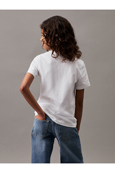 Calvin Klein Calvin Klein Kids Bright White Chest Monogram Short Sleeve T-Shirt