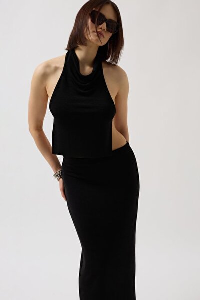 ebadi eyesof Φούστα Maxi από γυαλιστερό ύφασμα