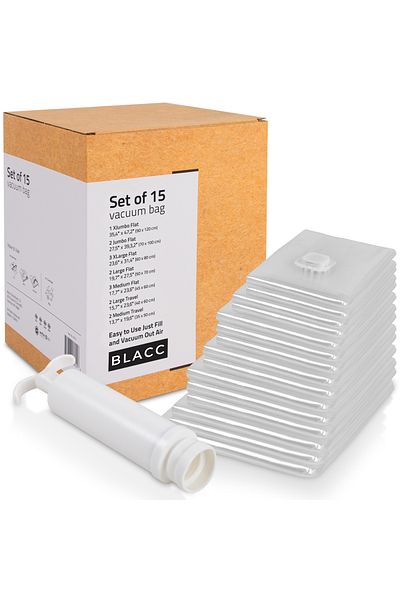 Magic Saver Bag Blacc 15-Piece Vacuum Bag Set and Vacuum Pump