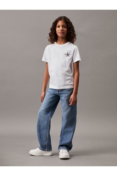 Calvin Klein Calvin Klein Kids Bright White Chest Monogram Short Sleeve T-Shirt