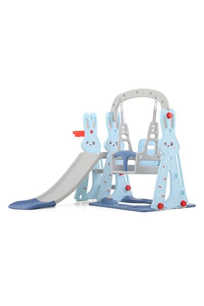 FULLJOY Slide with swing, each rabbit shape with a basketball hoop 3*1. FJY-177