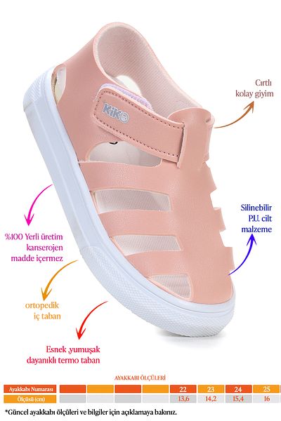 Kiko Kids Limba Velcro Baby Girl Sandals