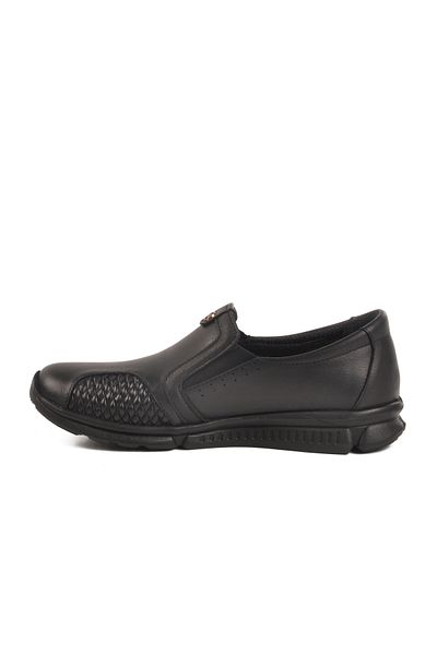 AYAKMOD Black Genuine Leather Anatomical Women's Casual Shoes 609 Z