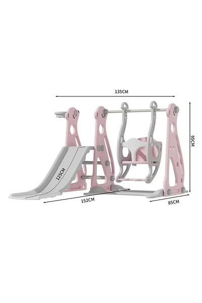 FULLJOY 3*1 Polar Bear Slide with Swing and Basketball FJY-29